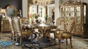 Set Meja Makan Klasik Mewah Gold Eropan Style