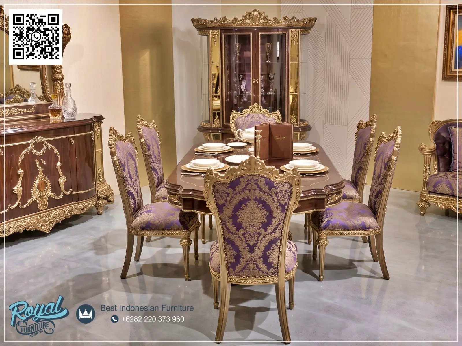 Dining Set Meja Makan Klasik Eropan Ukir Jepara Terbaru