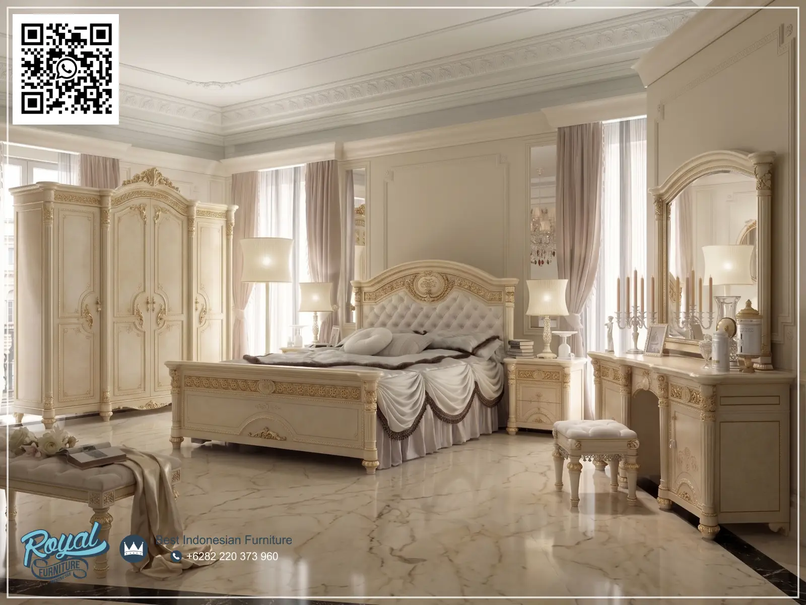 Bedroom Set Kamar Tidur Mewah Modern Italian Furniture Apartemen
