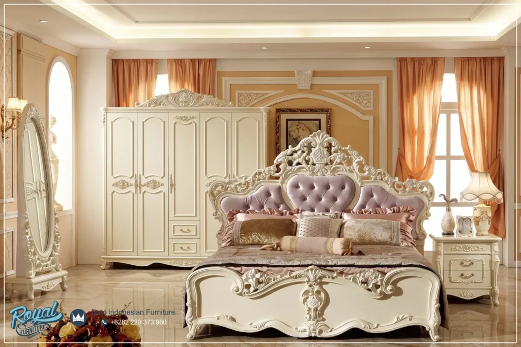 Bedroom Set Kamar Tidur Mewah Modern Ukiran Cat Duco Royal Jepara