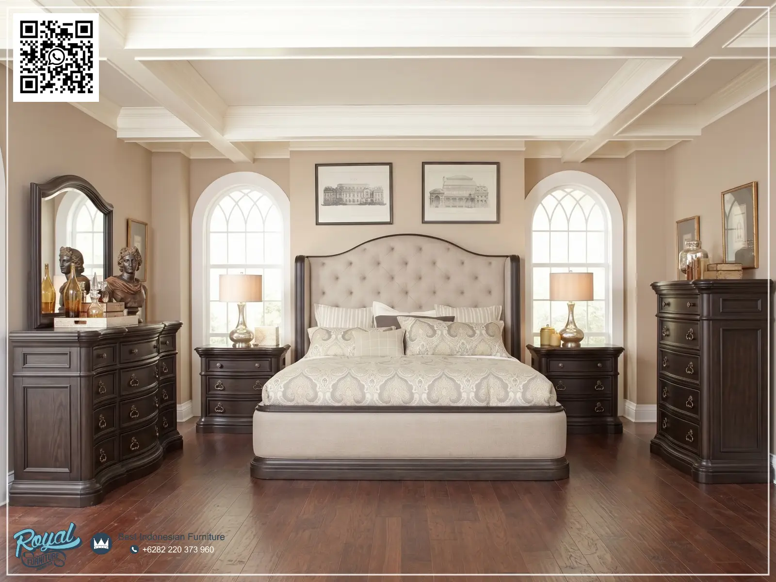 Ranjang Dipan Tempat Tidur Utama Jati Minimalis Jepara Terbaru Master Dark Brown