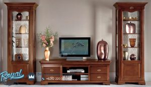 Bufet Tv Kayu Jati Minimalis Klasik Natural Wooden