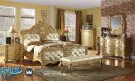Set Tempat Tidur Mewah Modern Gold Bedroom