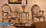 Desain Sofa Teras Ruang Tamu Gold Classic
