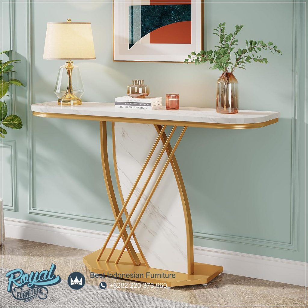 Model Desain Meja Console Marmer Mewah Ruang Tamu Modern Terbaru, New Design Meja Console Modern, Terbaik Console Table Stainless Jepara, Meja Konsol Gold Stainless Steel Mewah, Harga Meja Console Stainless, Meja Dinding Ruang Tamu, Royal Furniture