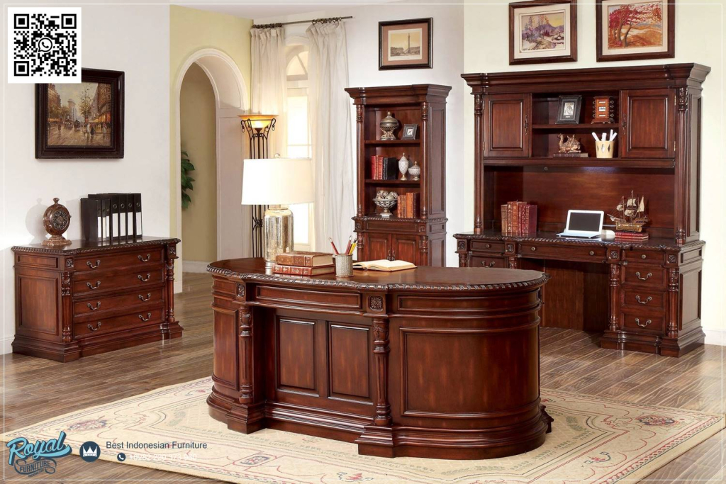 Meja Kantor Direktur Mewah Jati Jepara Meja Kantor Klasik Jepara Meja Kantor Notaris Bandung Meja Kerja Kayu Jati Furnitur Kantor Ukiran Jepara Meja Kerja Profesional Elegan