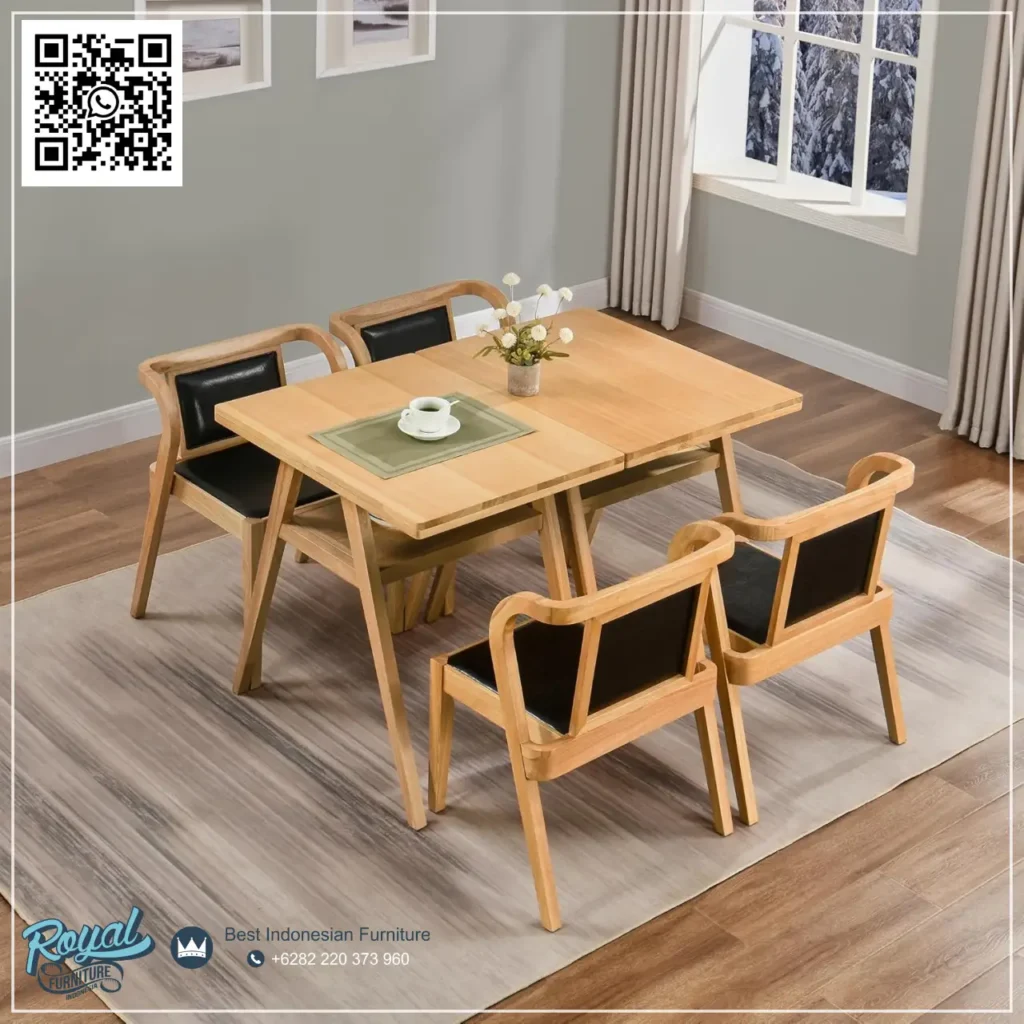 Desain Meja Cafe 4 Kursi Cafe Kulit Stackable, Desain Meja Cafe 4 Kursi Cafe Kulit Stackable