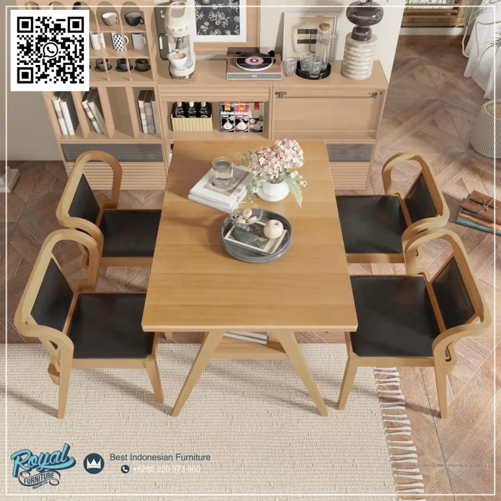 Harga Meja Cafe 4 Kursi Cafe Kulit Stackable, Desain Meja Cafe 4 Kursi Cafe Kulit Stackable