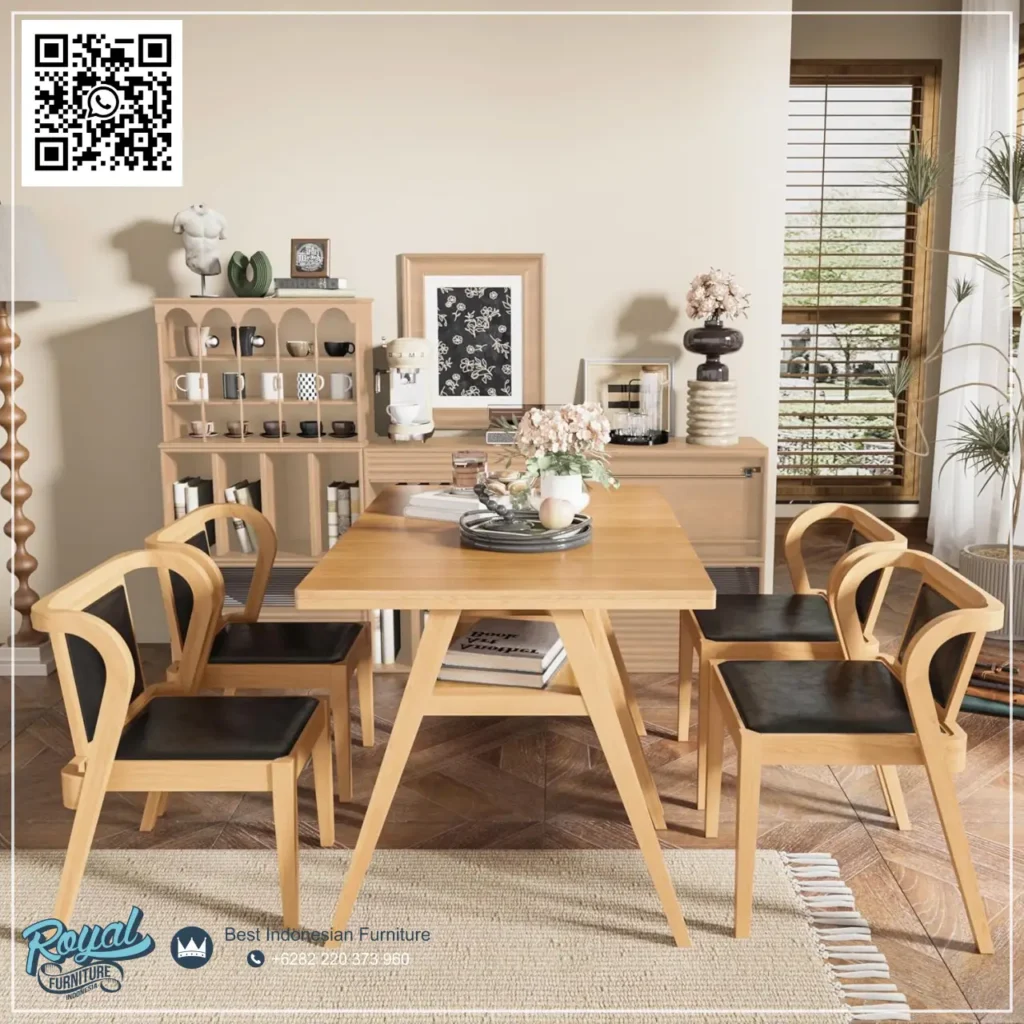 Jual Meja Cafe 4 Kursi Cafe Kulit Stackable, Desain Meja Cafe 4 Kursi Cafe Kulit Stackable