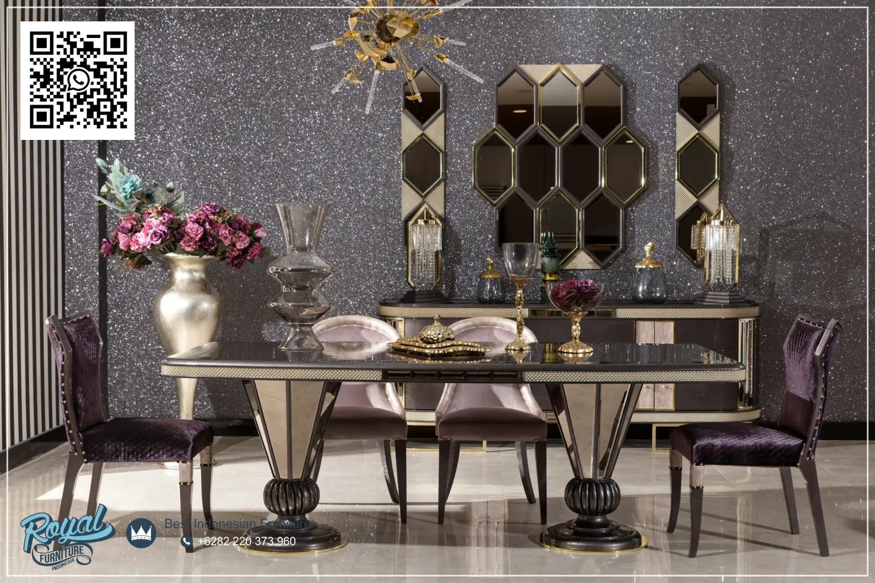 Dining Set Meja Makan Mewah Terbaru Premium Untuk Rumah Tanjarta