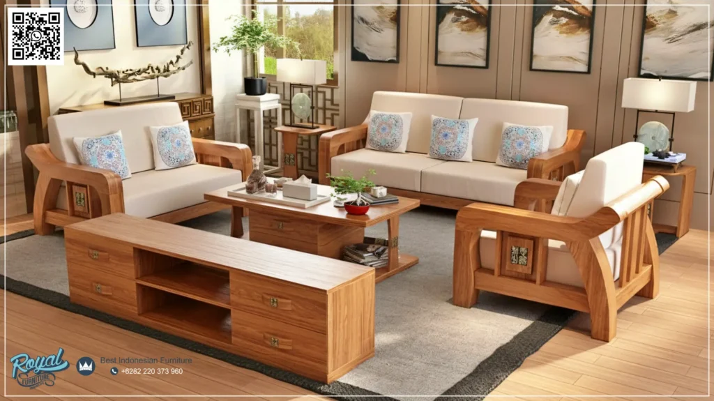 Set Kursi Tamu Minimalis Kayu Jati Jepara Model Terbaru