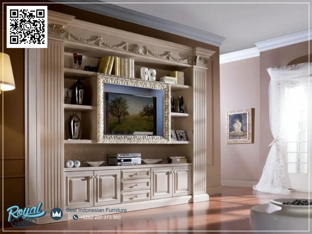 Lemari Bufet TV Modern Ukir Jepara
