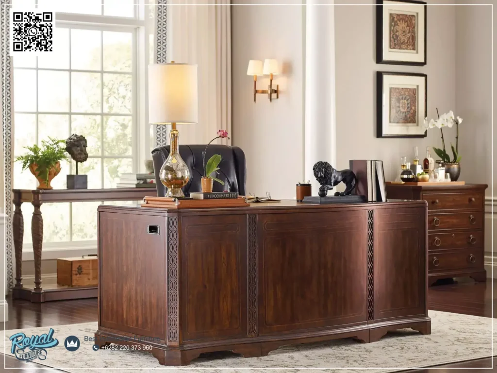 Meja Kerja Direktur Klasik Kayu Jati Ruang Manager