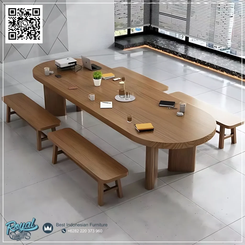 Custom Meja Meeting Kantor 8 Orang Minimalis Jepara