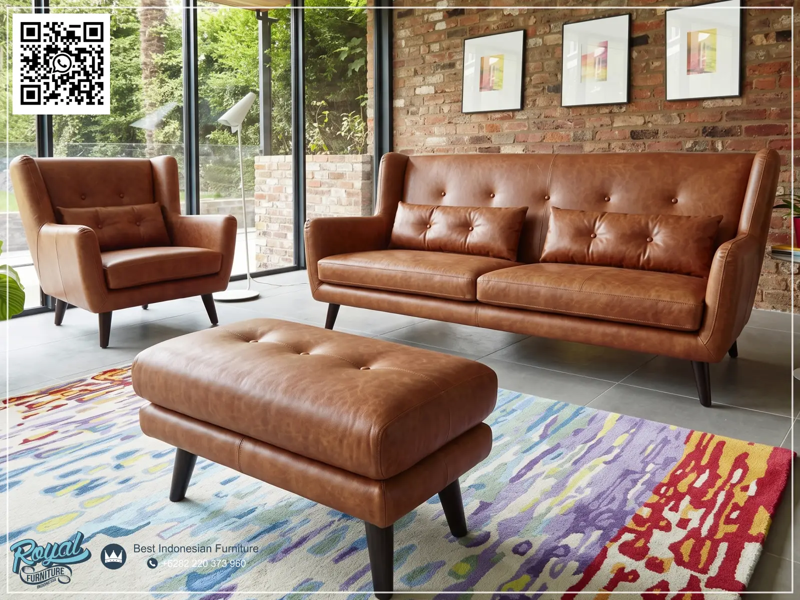 Kursi Sofa Tamu Minimalis Vintage Terbaru Original Leather
