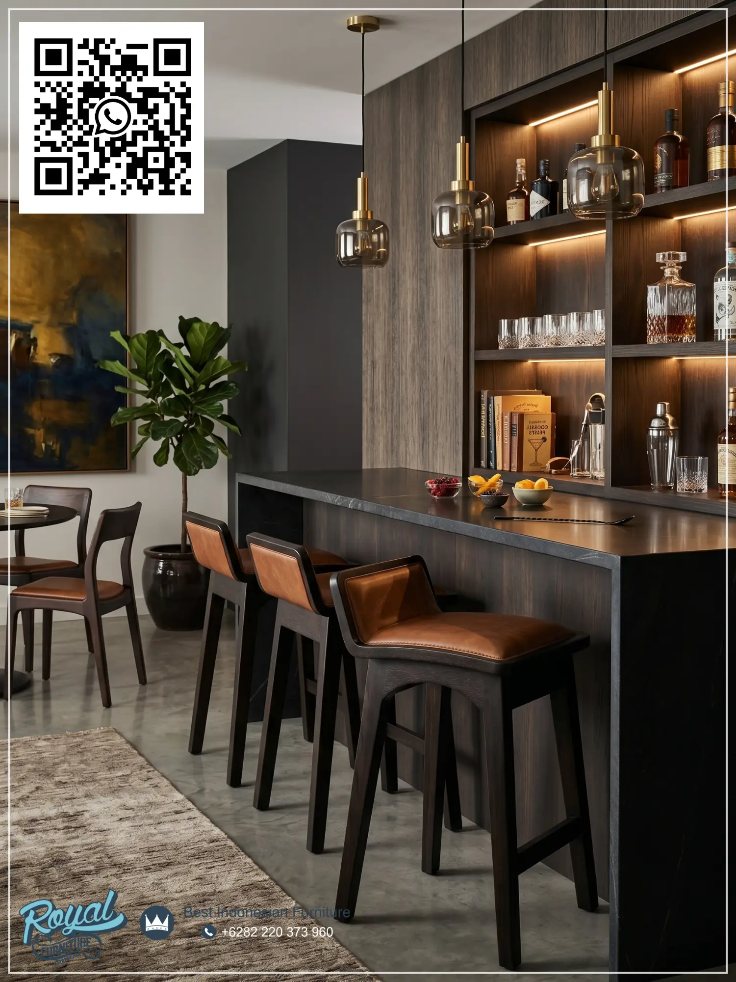 Bar Stool Minimalis Scandinavian Original Leather