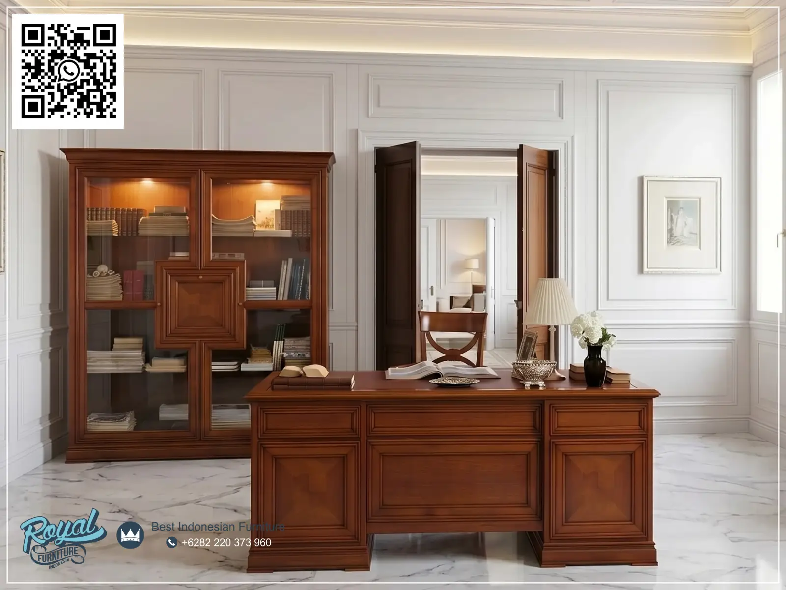 Desain Meja Kantor Kayu Jati Mewah Ddsk Executive