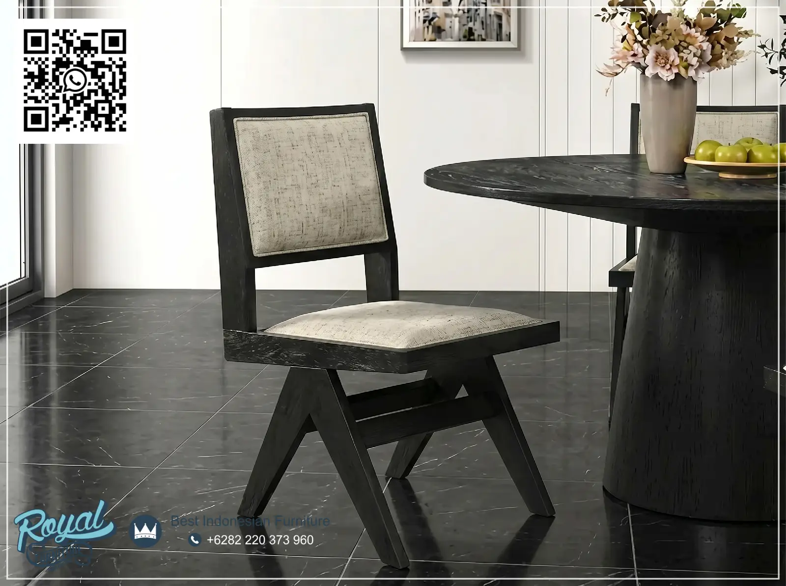 Kursi Makan Jepara Minimalis Black Round Table