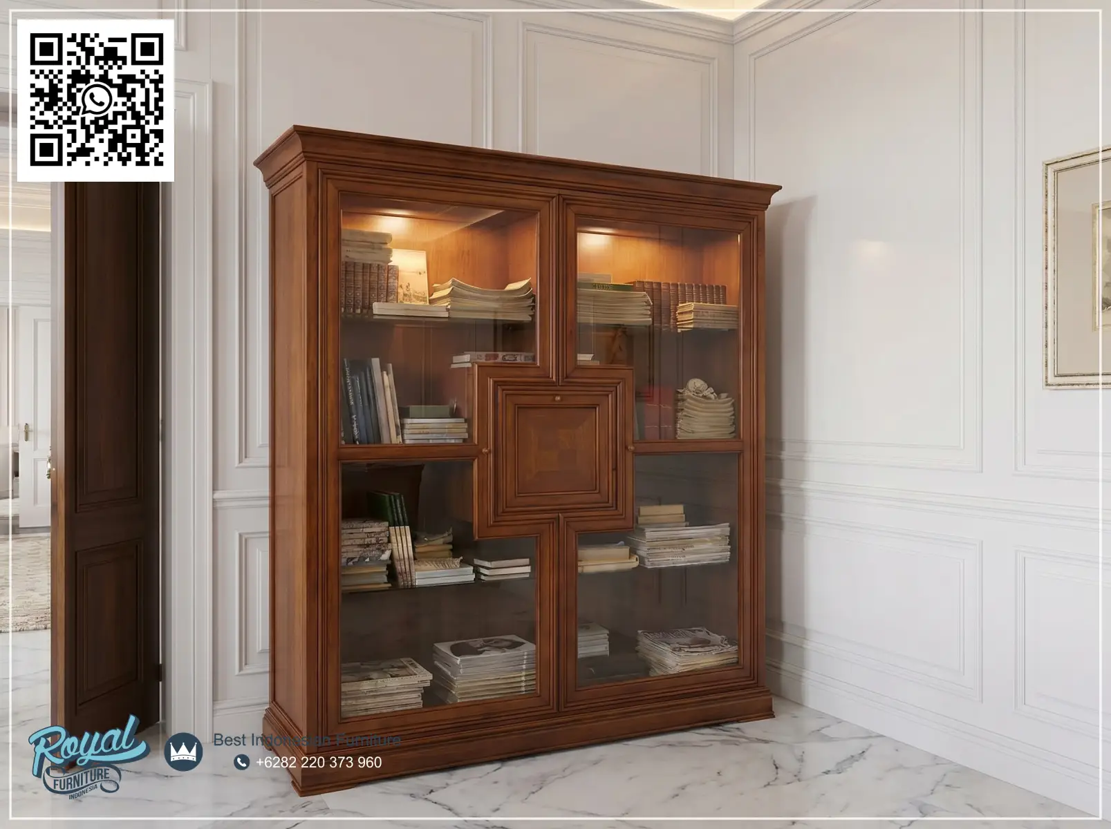 Lemari Set Meja Kantor Kayu Jati Mewah Ddsk Executive