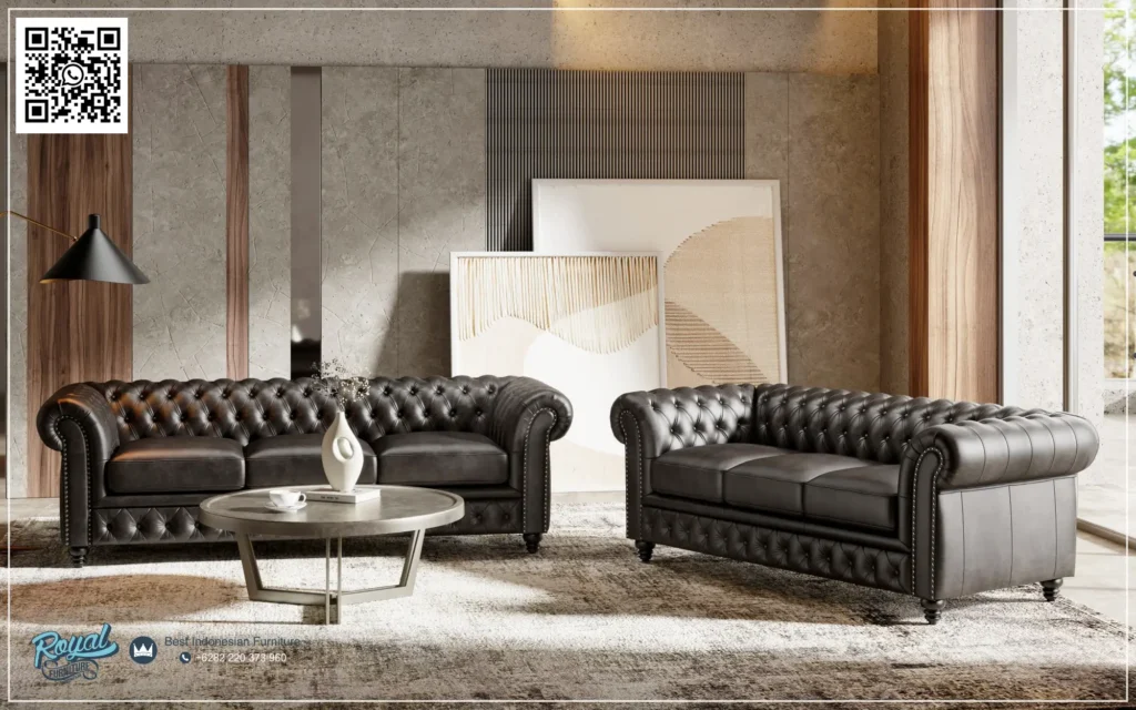 Sofa Klasik Chesterfild Mewah Office Livingroom