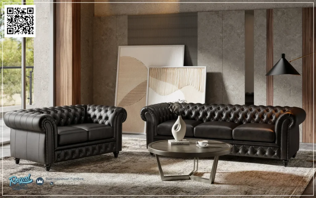 Sofa Klasik Chesterfild Mewah Office Livingroom