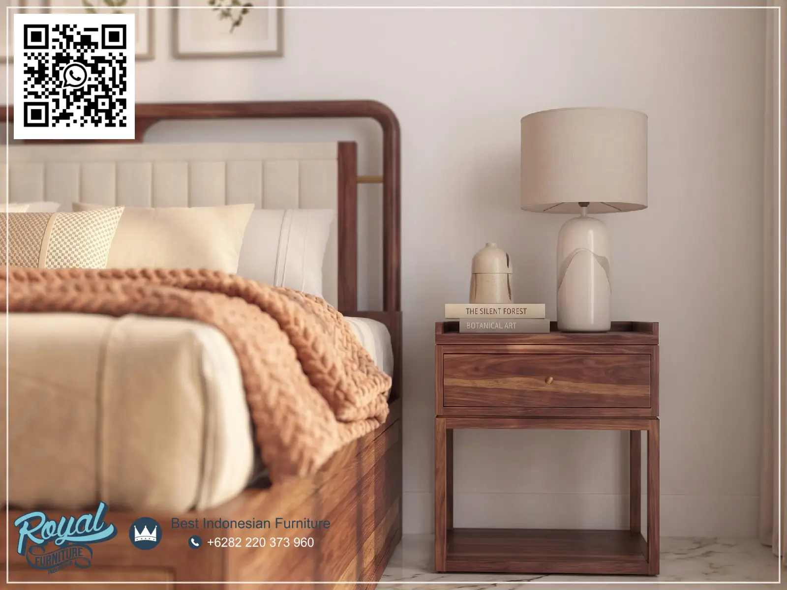 Nakas Bedside Tempat Tidur Mewah Jati Solid Model Terbaru Jepara