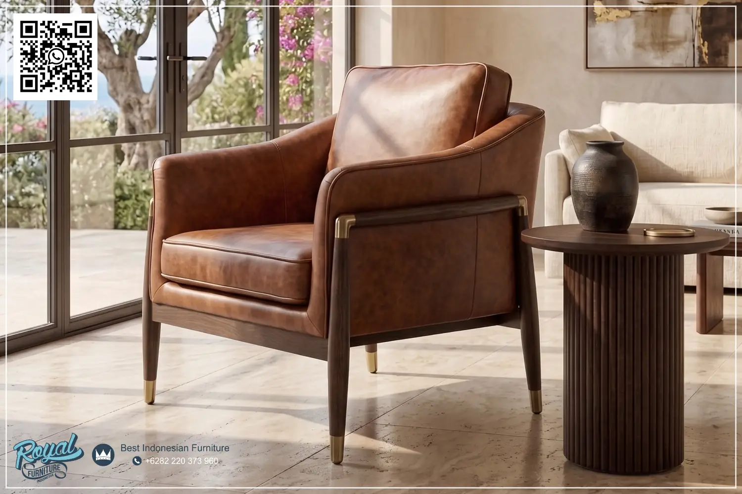 Jual Kursi Armchair Kulit Minimalis Modern