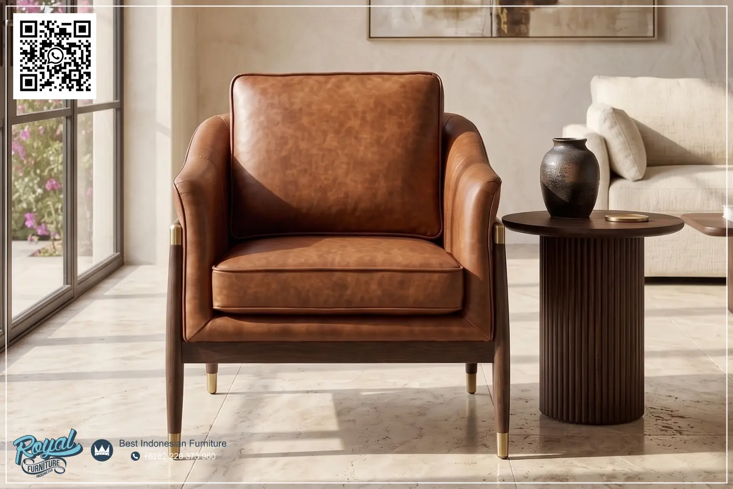Kursi Armchair Kulit Minimalis Modern