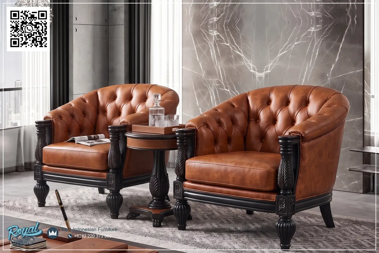 Sofa Teras Kulit Klasik Jepara Gaya Eropa Exclusive Royal Furniture