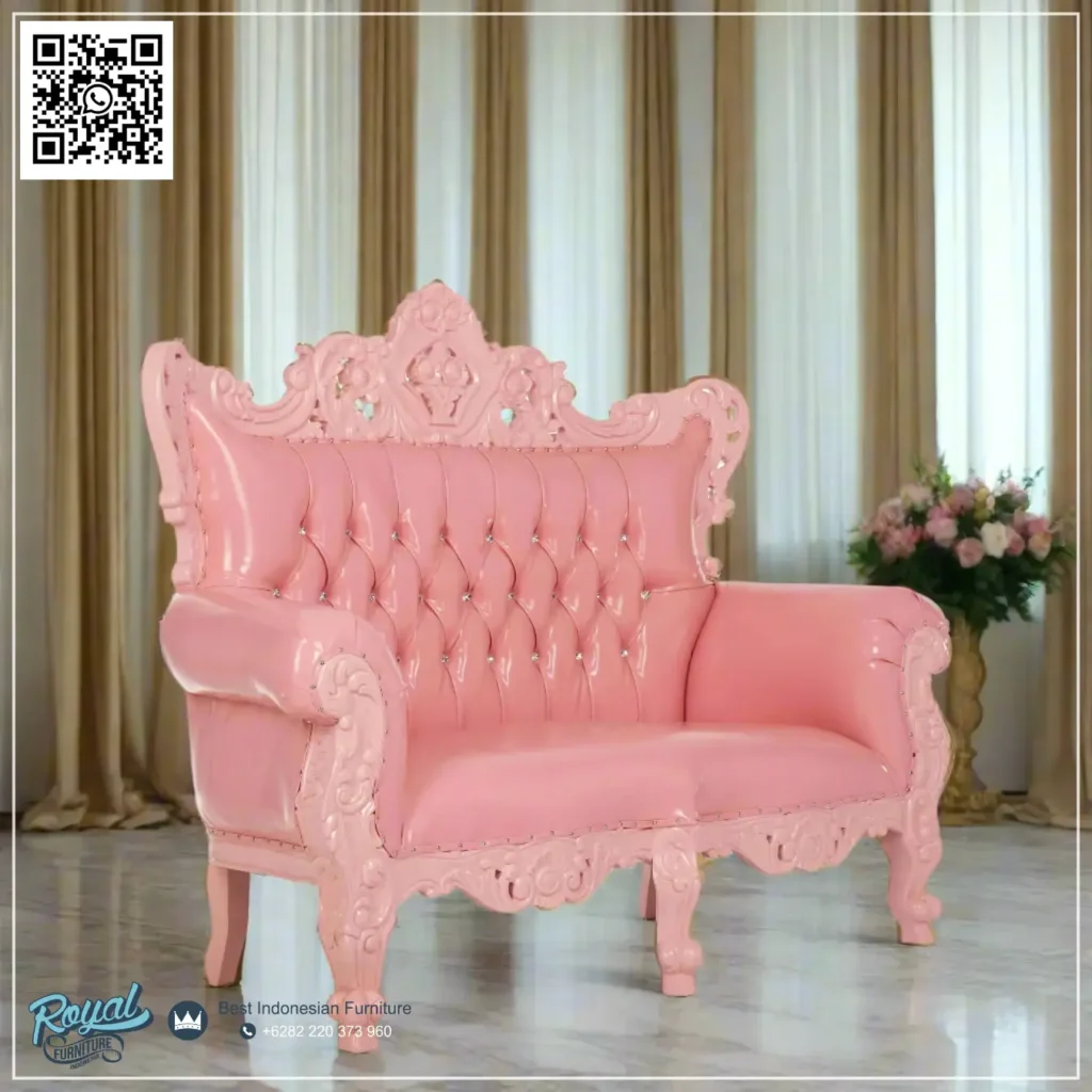 Sofa 2 Seater Mewah Klasik Kamar Queen Eropa