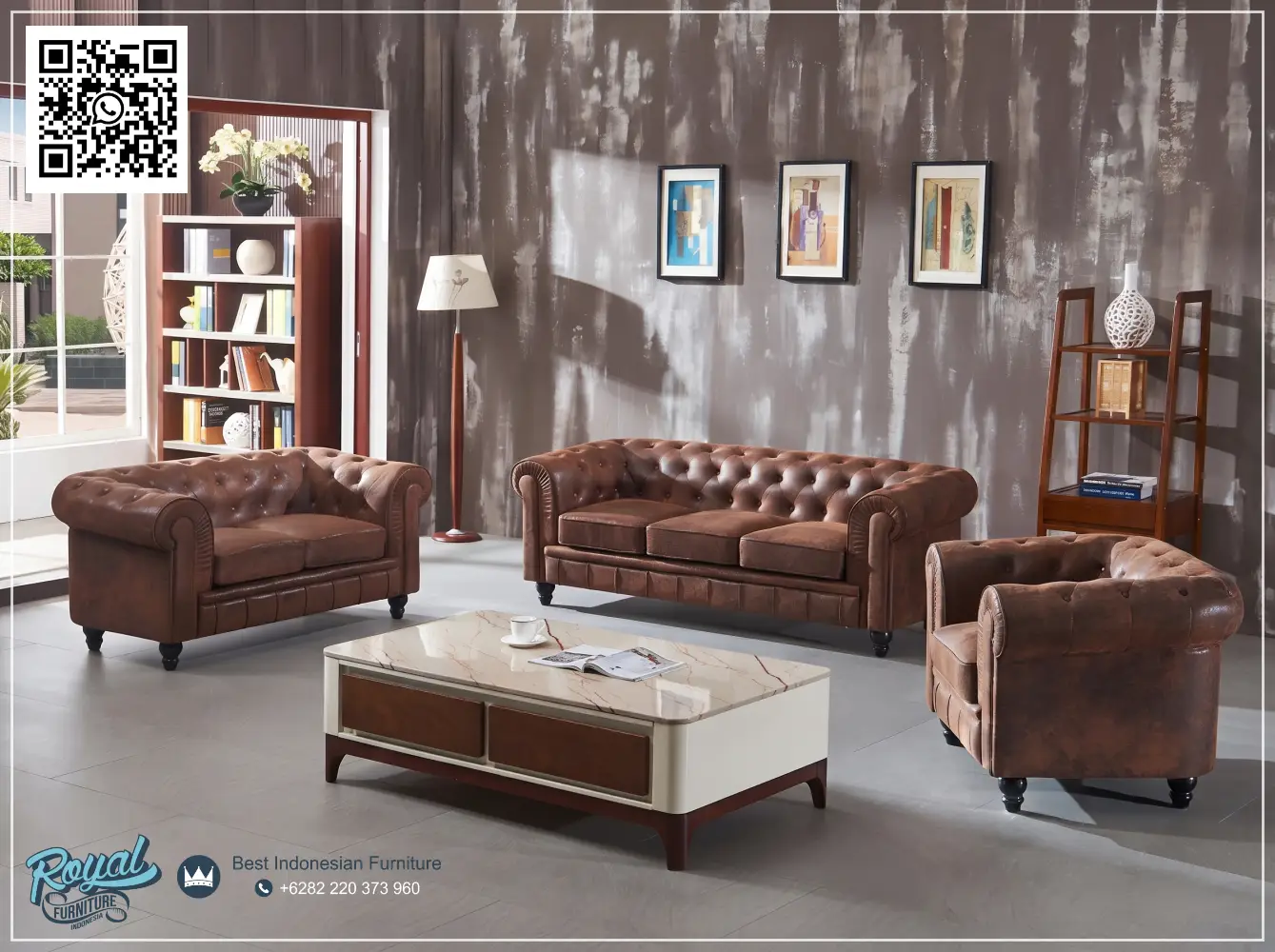 Sofa Chesterfield Mewah Ruang Tamu Vintage Style Gaya Eropa Sofa Chesterfield Mewah Ruang Tamu Vintage Style Gaya Eropa