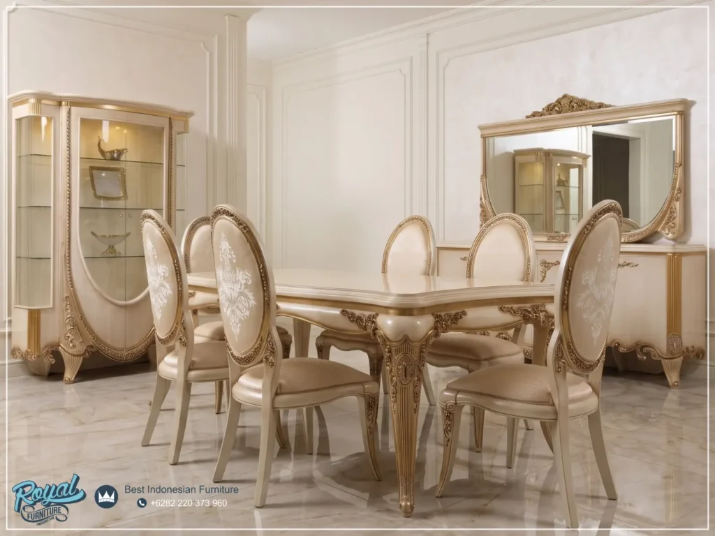 Dining Set Meja Makan Mewah Klasik Saphire Terbaru